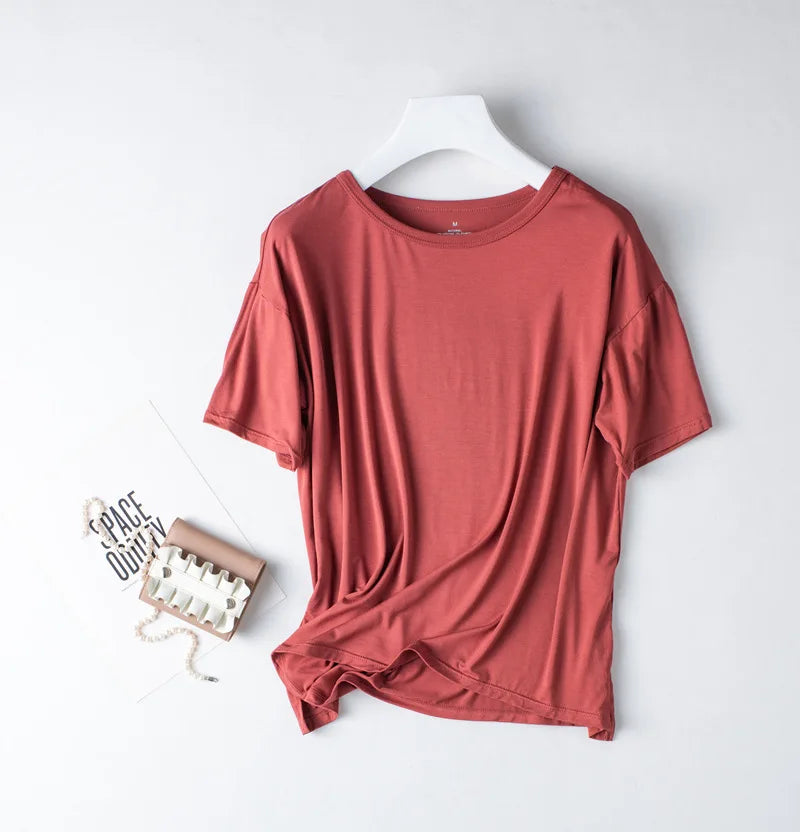 Spring and summer new ladies pajamas three-piece short-sleeved shorts trousers modal soft T-shirt pajamas women's loose home set