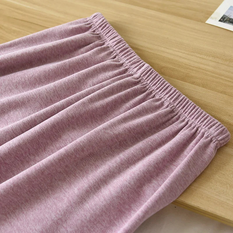Autumn And Winter Couple Pajamas Two-piece Self-heating Warm Long-sleeved Trousers Plus Velvet Men's And Women Home Service Set
