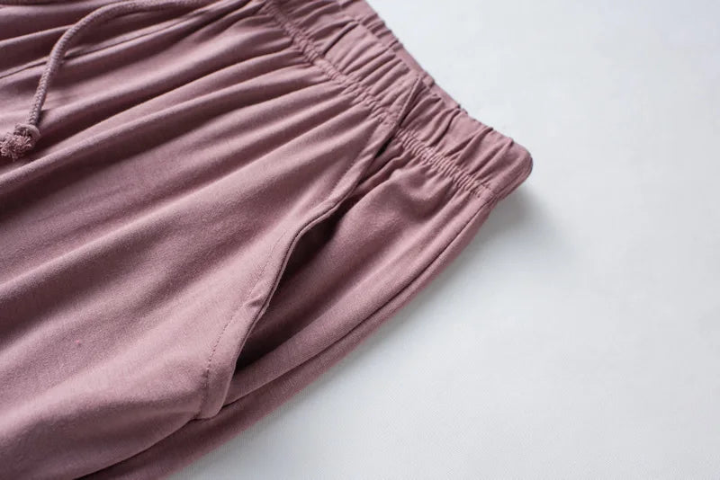 Spring and summer new ladies pajamas three-piece short-sleeved shorts trousers modal soft T-shirt pajamas women's loose home set