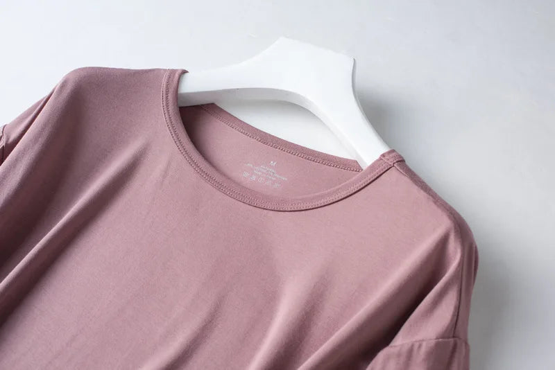Spring and summer new ladies pajamas three-piece short-sleeved shorts trousers modal soft T-shirt pajamas women's loose home set