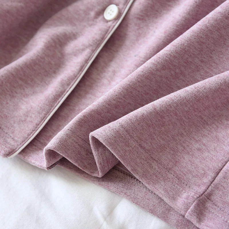 Autumn And Winter Couple Pajamas Two-piece Self-heating Warm Long-sleeved Trousers Plus Velvet Men's And Women Home Service Set