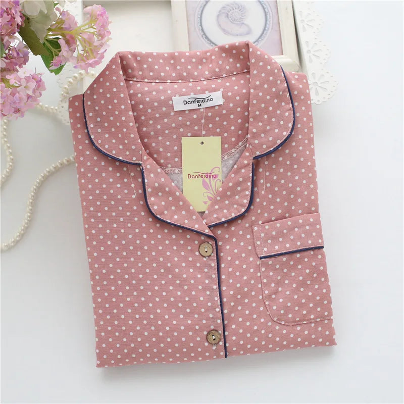 2025 kimono femme maple leaf pajama sets women 100% gauze cotton long sleeve casual sleepwear women pyjamas autumn hot sale