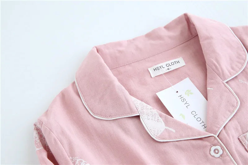 2025 kimono femme maple leaf pajama sets women 100% gauze cotton long sleeve casual sleepwear women pyjamas autumn hot sale