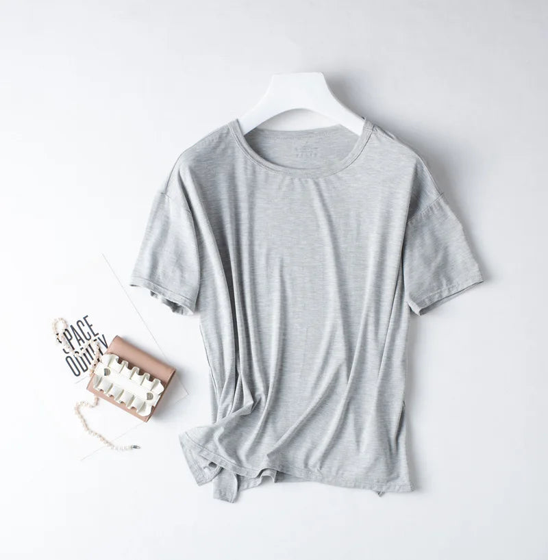 Spring and summer new ladies pajamas three-piece short-sleeved shorts trousers modal soft T-shirt pajamas women's loose home set