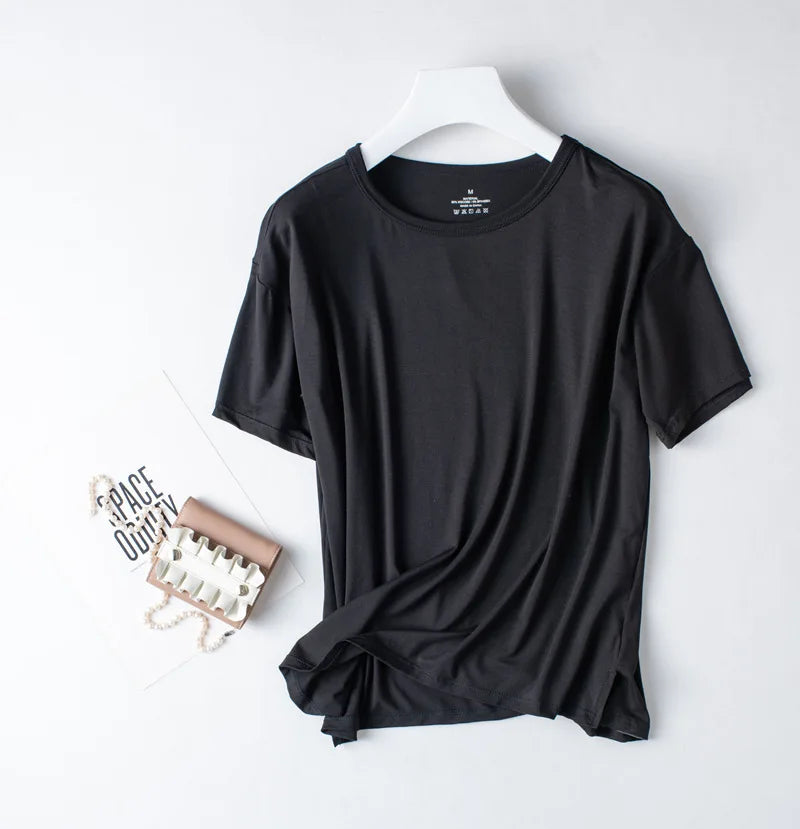 Spring and summer new ladies pajamas three-piece short-sleeved shorts trousers modal soft T-shirt pajamas women's loose home set