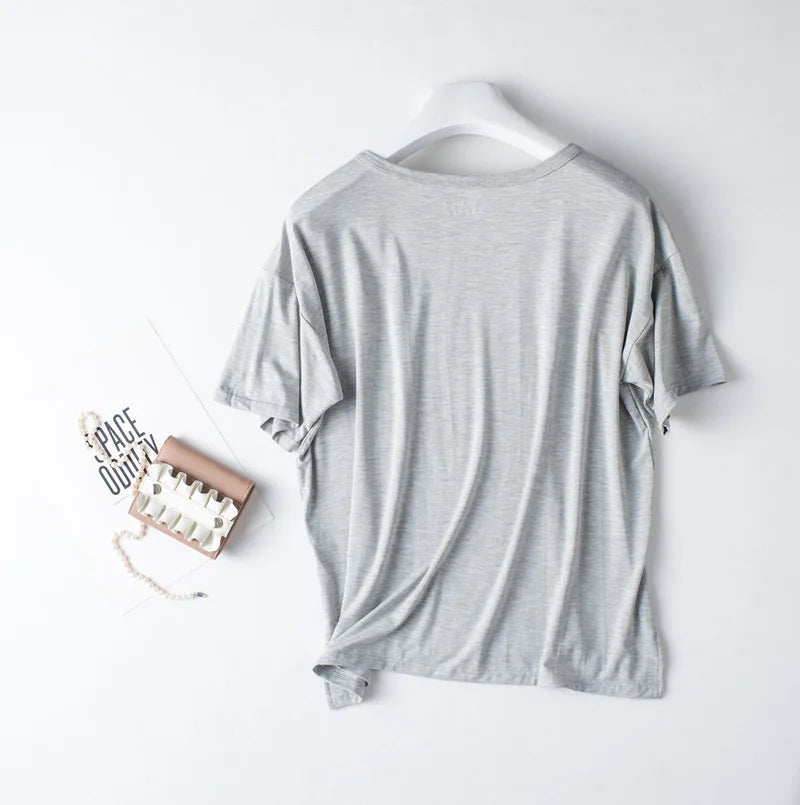 Spring and summer new ladies pajamas three-piece short-sleeved shorts trousers modal soft T-shirt pajamas women's loose home set