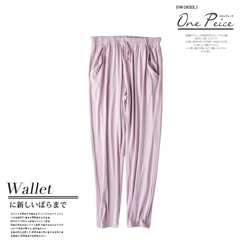 Spring and summer new ladies pajamas three-piece short-sleeved shorts trousers modal soft T-shirt pajamas women's loose home set