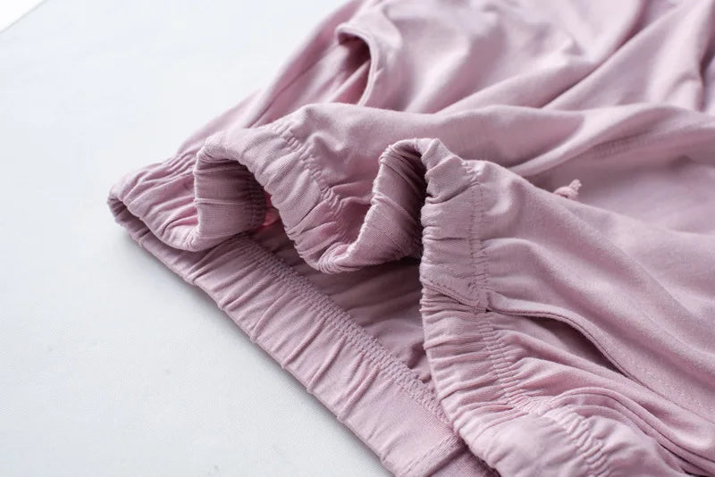 Spring and summer new ladies pajamas three-piece short-sleeved shorts trousers modal soft T-shirt pajamas women's loose home set