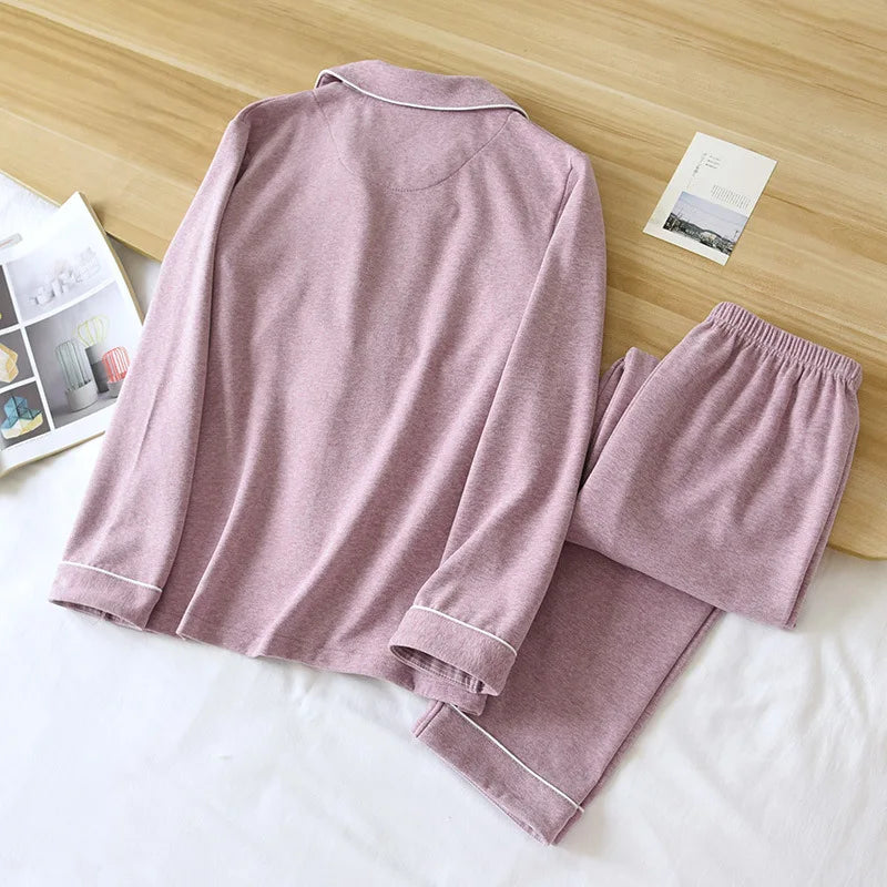 Autumn And Winter Couple Pajamas Two-piece Self-heating Warm Long-sleeved Trousers Plus Velvet Men's And Women Home Service Set
