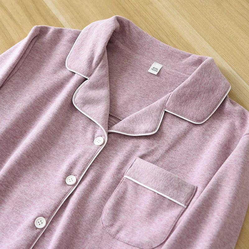 Autumn And Winter Couple Pajamas Two-piece Self-heating Warm Long-sleeved Trousers Plus Velvet Men's And Women Home Service Set