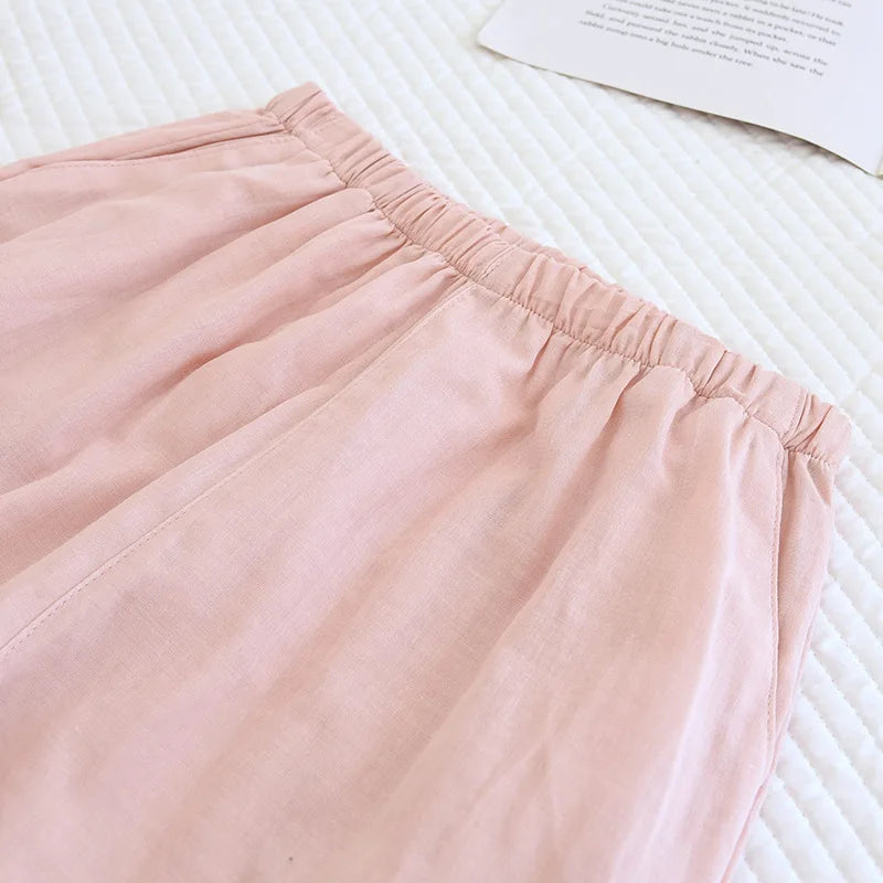 2025 New Spring/Summer Couple's Pajama Set 100% Cotton Simple Men's and Women's Long Sleeve Long Pants Two Piece Home Clothes