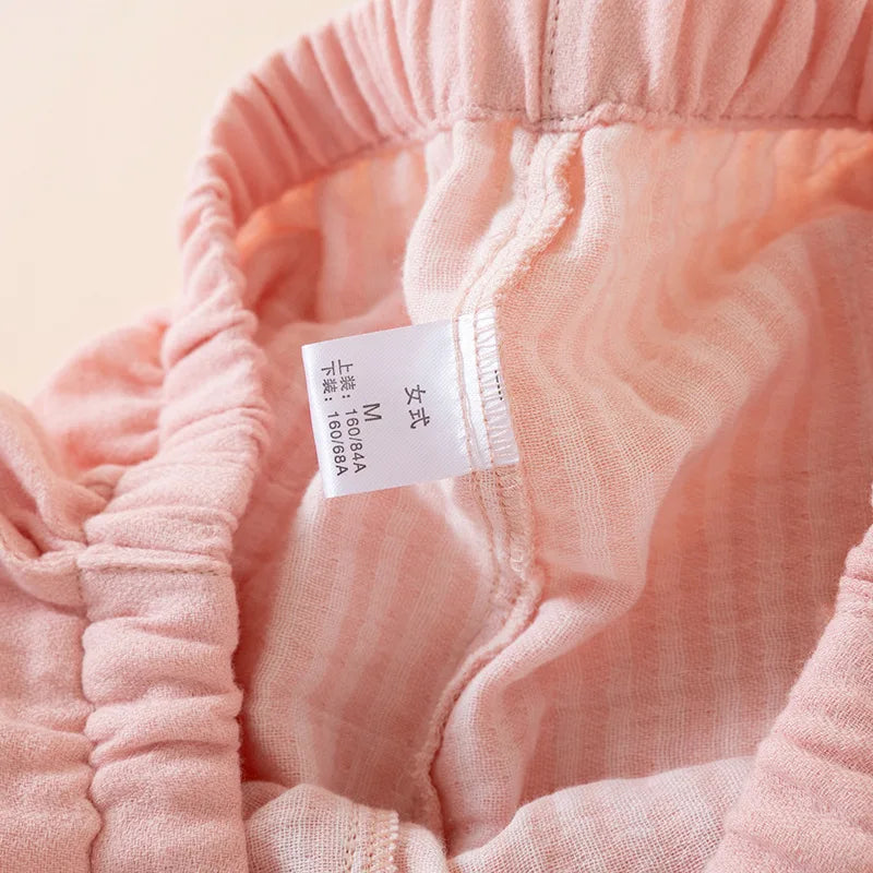 2025 New Spring and Autumn Couple's Pajama Set 100% Cotton Men's and Women's Long Sleeve Long Pants Solid Color Home Clothes