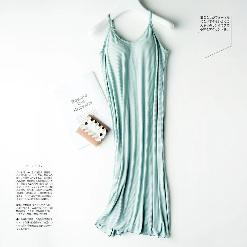 2025 new Nightgowns, one-piece suspender skirt with chest pad, female long base skirt, inner petticoat, Sleepshirts summer