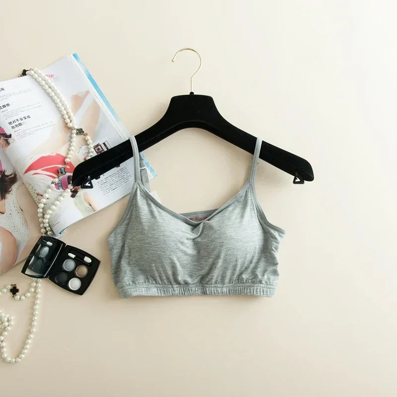 New Modal non-steel ring underwear integrated with chest pad suspenders vest bra sports underwear tube top short vest camisole