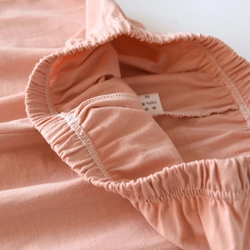 2025 Spring and Autumn New Couple Pajamas Two Piece Set 100%Cotton Knitted Men's and Women's Simple Long Sleeve Home Furnishings