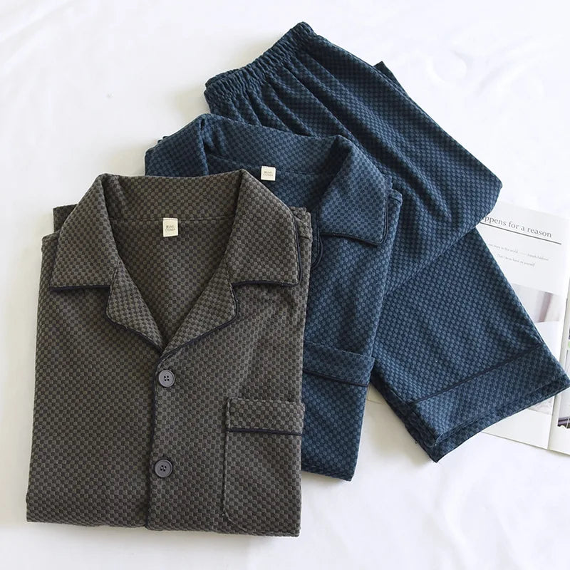 2025 New Men's Autumn/Winter Pajama Set Thickened Warm Home Clothes Long Sleeve Long Pants Two Piece Set Large Size Set