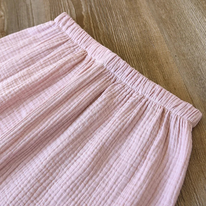 New spring and summer 100% cotton Chinese style women's pajamas two-piece set three-quarter sleeve tops home service suits