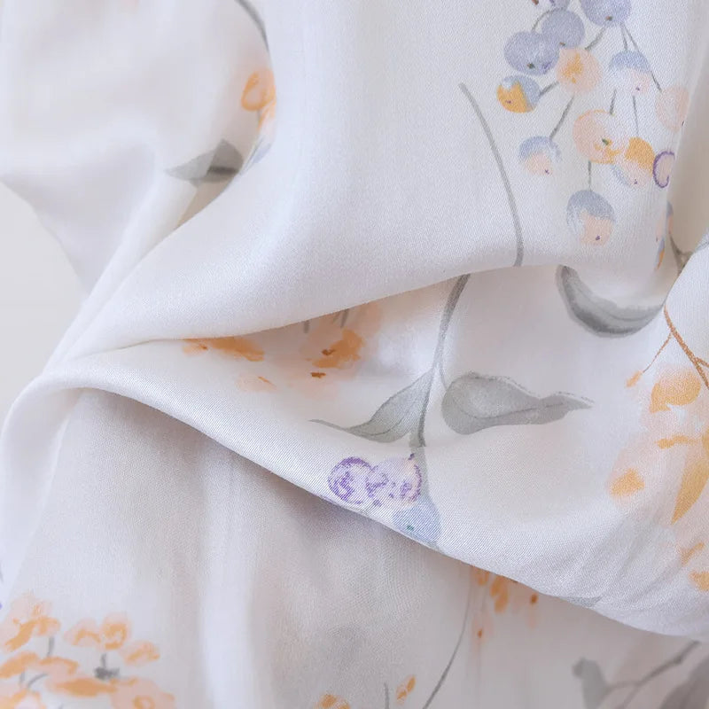 2025 Spring/Summer New Women's Sling Skirt 100% Viscose Fiber Sleeping Skirt Printed Sleeping Skirt Sexy Home Dress for Ladies