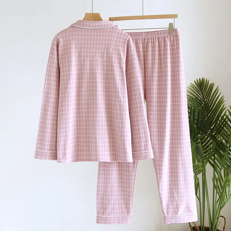 2025 New Couple's Checkered Pajama Set for Autumn and Winter Warmth,Men's and Women's Long sleeved Pants,Two piece Home Clothes