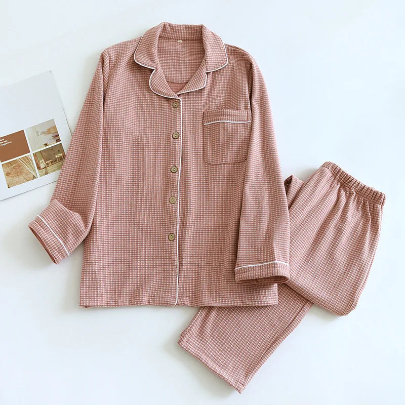 2025 New Autumn and Winter Couple Pajama Set Men's and Women's Long Sleeve Plaid Two Piece German Velvet Warm Home Fur