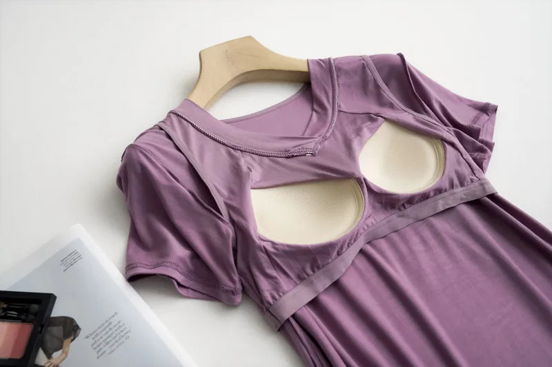 2025 summer new women's pajamas 3-piece Modal large simple pajamas with bra short sleeves+shorts+trousers casual home wear
