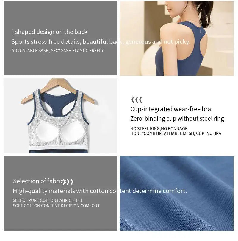 2025 New Women's Summer Pure Cotton Tank Top with Breast Pads Bra One Piece Racerback Backing Sleepwear Home Furnishing Top