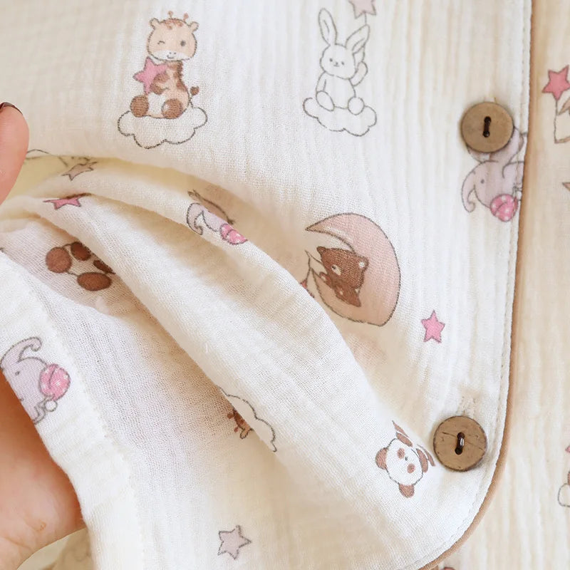 2025 New Women's Spring/Summer Pajama Set 100% Cotton Short Sleeves+Shorts+Long Pants Three Piece Thin Sweet Home Furnishings