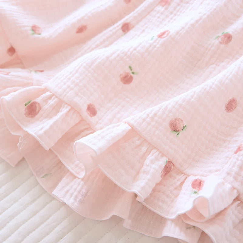 Pure desire for ins in summer, flounce shorts, cotton suspenders, pajamas, women's summer home clothes, two-piece suit, summer