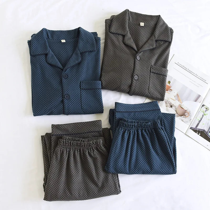 2025 New Men's Autumn/Winter Pajama Set Thickened Warm Home Clothes Long Sleeve Long Pants Two Piece Set Large Size Set