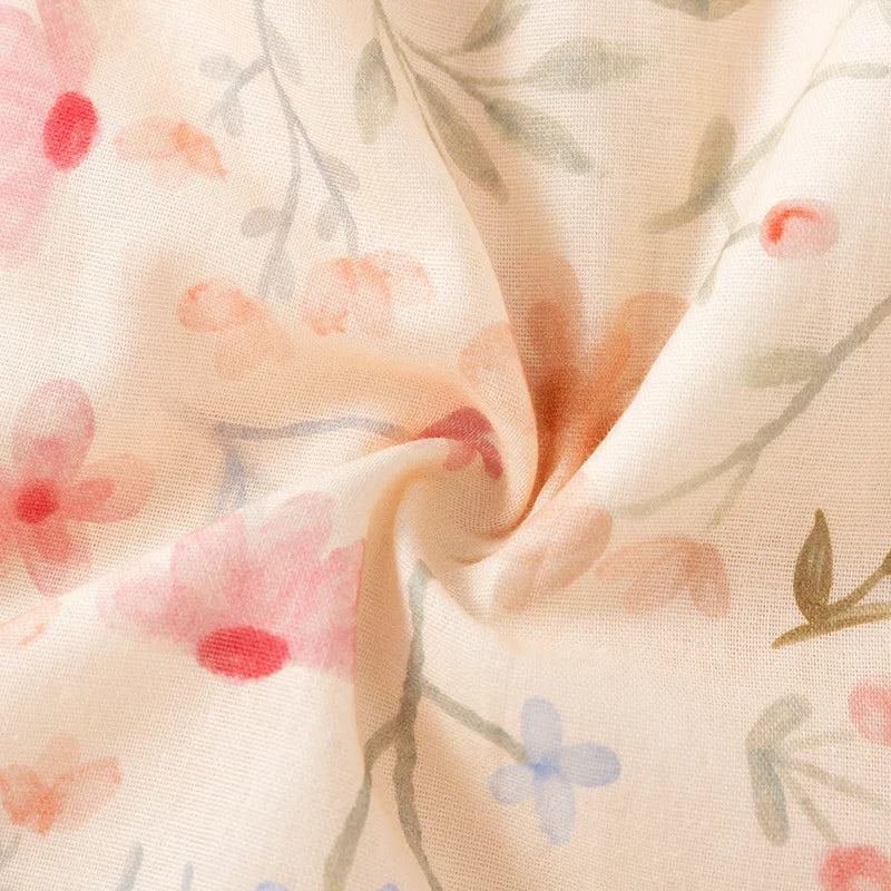 2025 New Summer Women's Sleeping Skirt 100% Cotton Bra Free Strap Skirt Thin Large Floral Dress Summer Dress Sleepwear Women