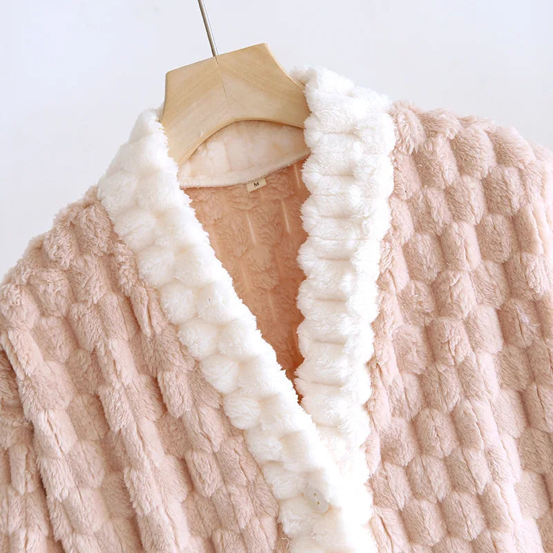 2025 New Autumn/Winter Women's Sleeping Skirt Flannel Plush Thickened Warm Long Dress Coral Plush Home Fur Sleeping Skirt Ladies