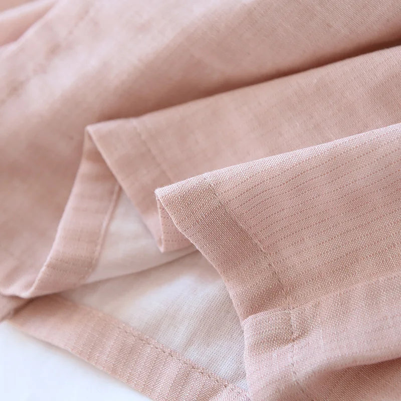 New spring and summer Japanese kimono two-piece couple pajamas set cotton loose large size men and women long sleeve trousers