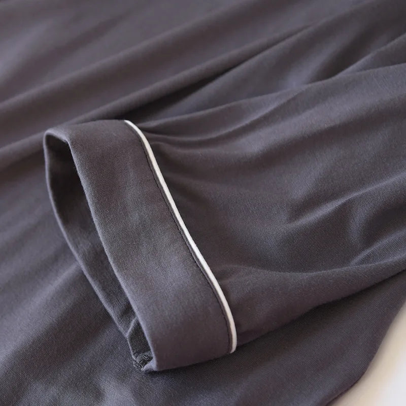 New Spring and Autumn Men's Pajamas Set Modal Long Sleeve Pants Two Piece Loose Oversize Home Suit Pajamas For Men Sleepwear