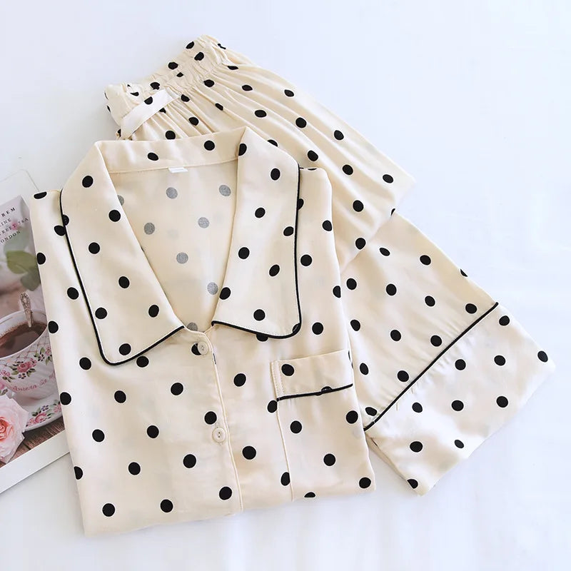 2025 Spring/Summer New Women's Pajama Set, Viscous Fiber Long sleeved Pants, Two Piece Set, High Grade Cardigan Home Fury,Ladies