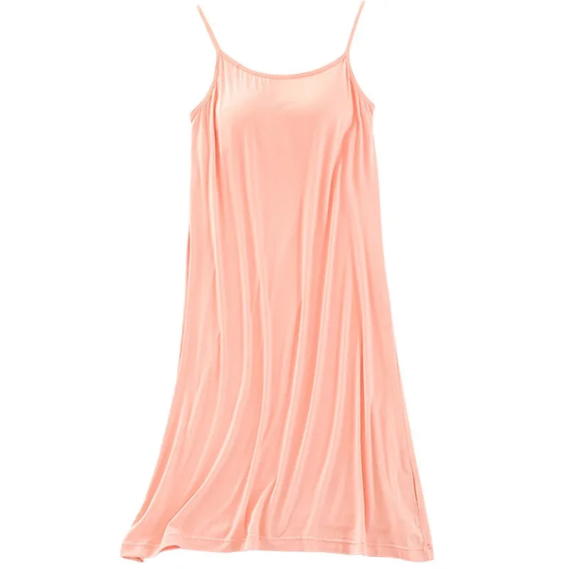 Summer modal ladies nightdress with chest pad vest skirt comfortable home skirt female suspender skirt sleep wear nightgown
