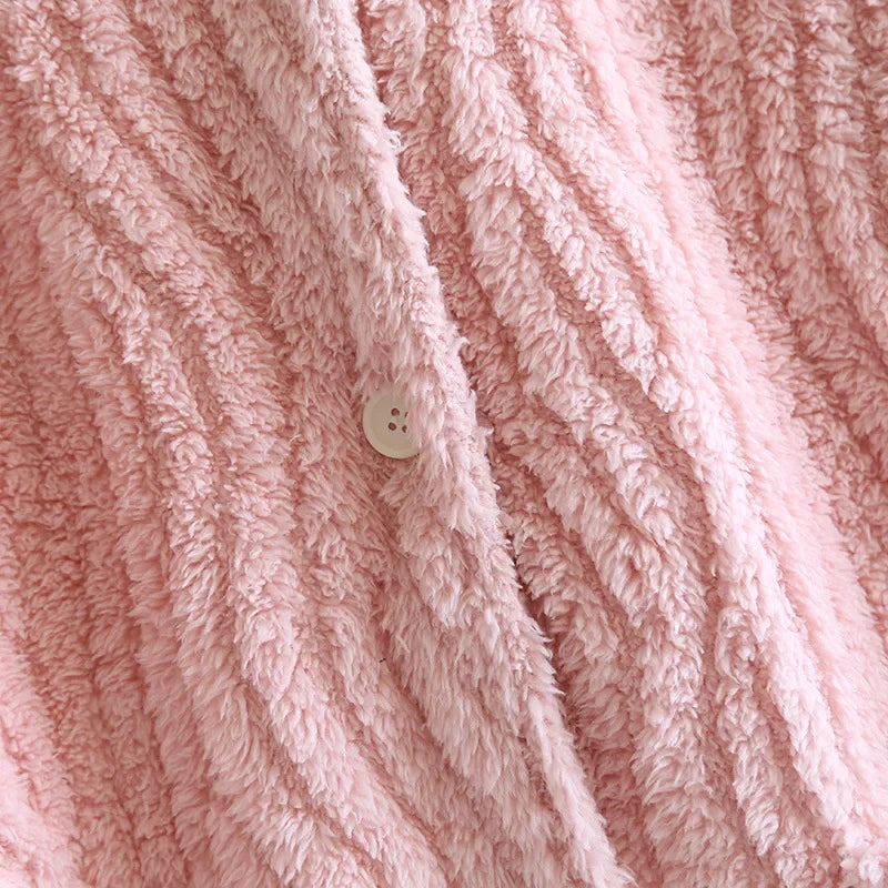 Autumn and Winter New Women's Nightgown Flannel Nightdress Warm Thickened Sweet Cute Large Size Home Clothes Gown Bath Robe