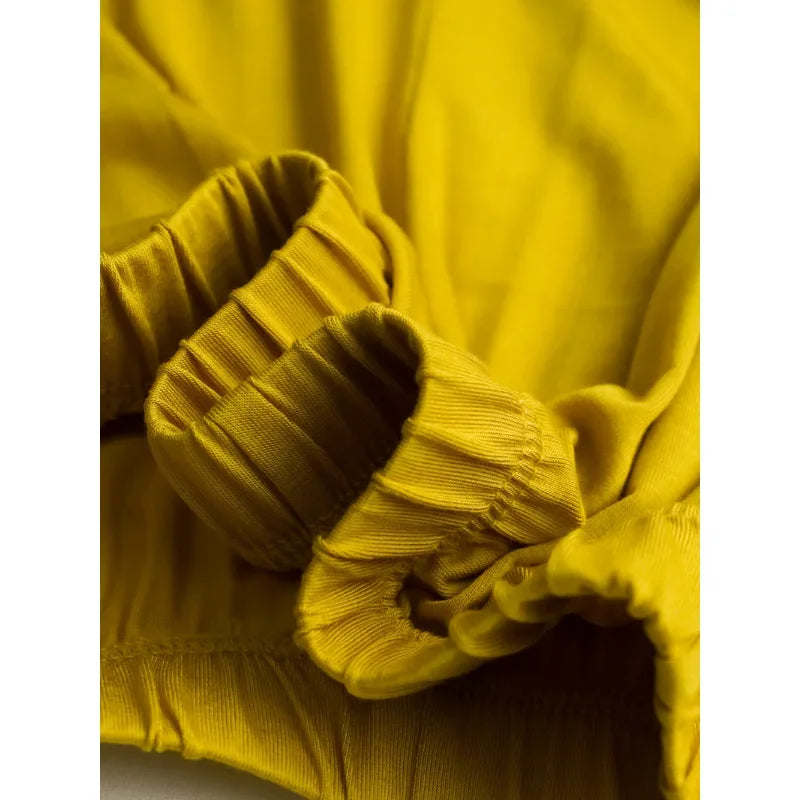 2025 summer new women's pajamas 3-piece Modal large simple pajamas with bra short sleeves+shorts+trousers casual home wear