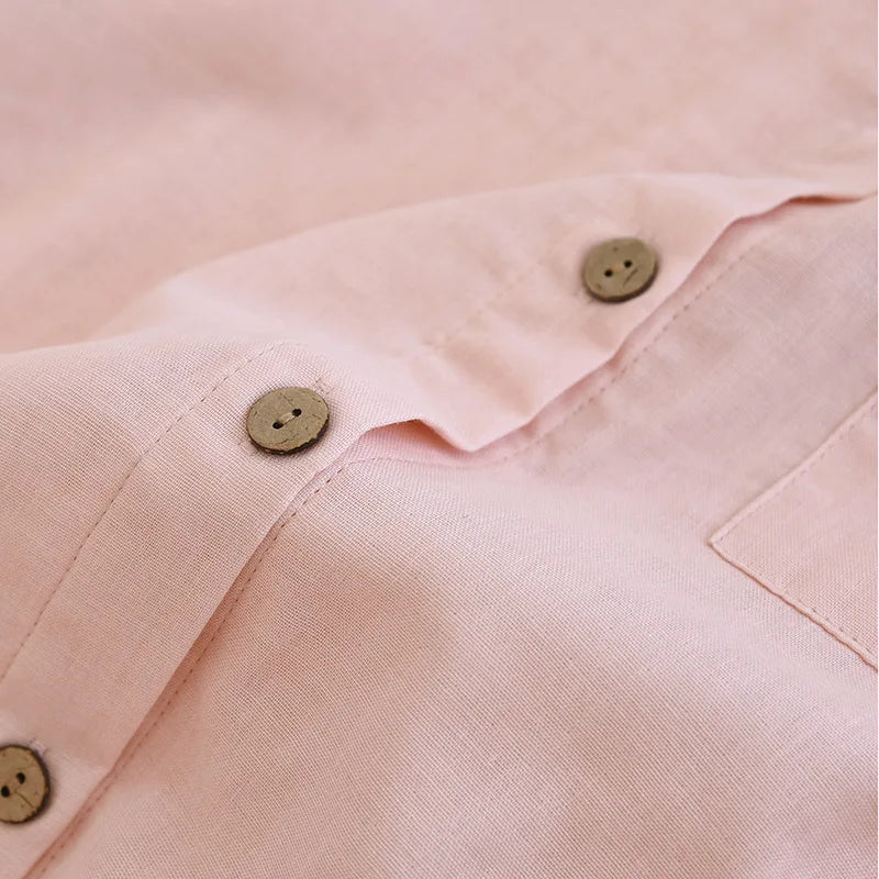 2025 New Spring/Summer Couple's Pajama Set 100% Cotton Simple Men's and Women's Long Sleeve Long Pants Two Piece Home Clothes