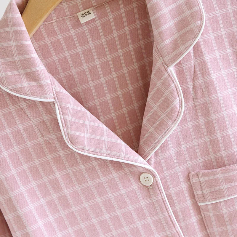 2025 New Couple's Checkered Pajama Set for Autumn and Winter Warmth,Men's and Women's Long sleeved Pants,Two piece Home Clothes