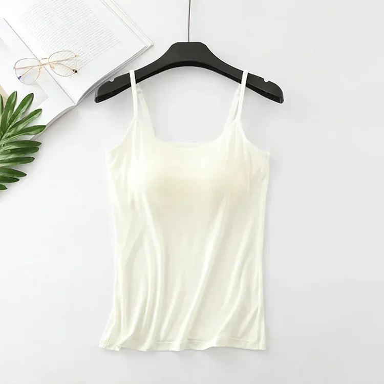 2025 new modal female large size no steel ring integrated five-finger chest pad camisole bottoming shirt slim multicolor