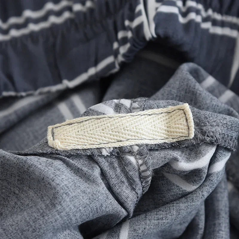 Spring and summer new men's pajamas long-sleeved trousers two-piece set 100% viscose thin homewear set cardigan large size sleep