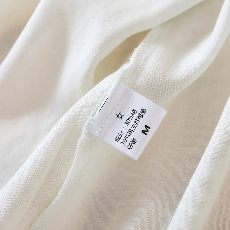 2025 Summer New Women's Sleeping Skirt Bamboo Fiber with Chest Mat Long Skirt Simple Thin Loose Sleeveless Tank Top Skirt
