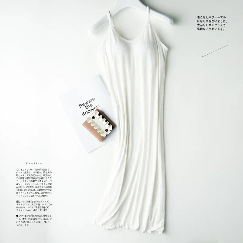 2025 new Nightgowns, one-piece suspender skirt with chest pad, female long base skirt, inner petticoat, Sleepshirts summer