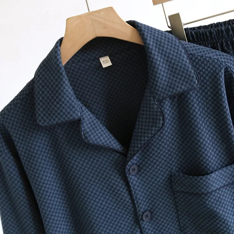 2025 New Men's Autumn/Winter Pajama Set Thickened Warm Home Clothes Long Sleeve Long Pants Two Piece Set Large Size Set