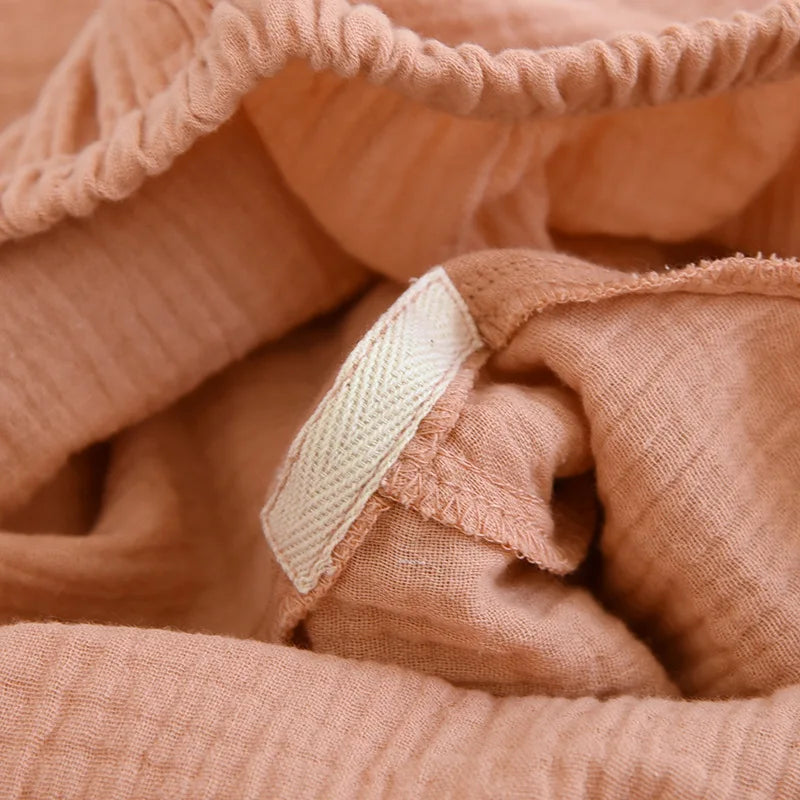 2025 new women's pajama suit 100% cotton crepe sweet lovely long-sleeved trousers two-piece home wear thin sleepwear women