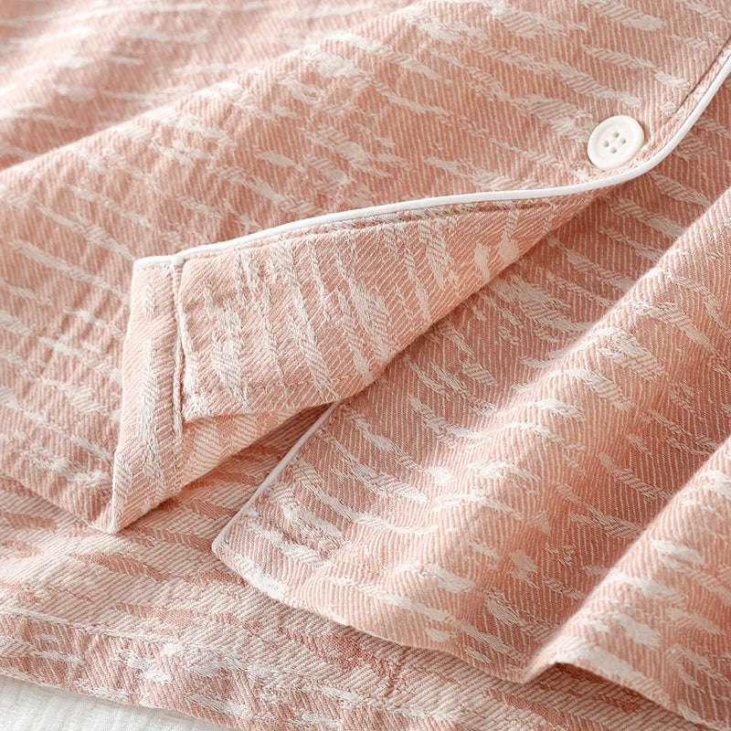2025 New Summer Couple's Pajama Set 100% Cotton Men's and Women's Short Sleeve Shorts Two Piece Set Thin Home Clothing