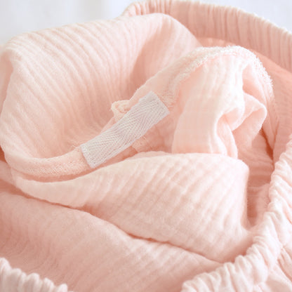 Japanese Kimono Suit New Ladies Spring And Autumn Pajamas Long-sleeved Trousers 100% Cotton Crepe Home Service Two-piece Suit