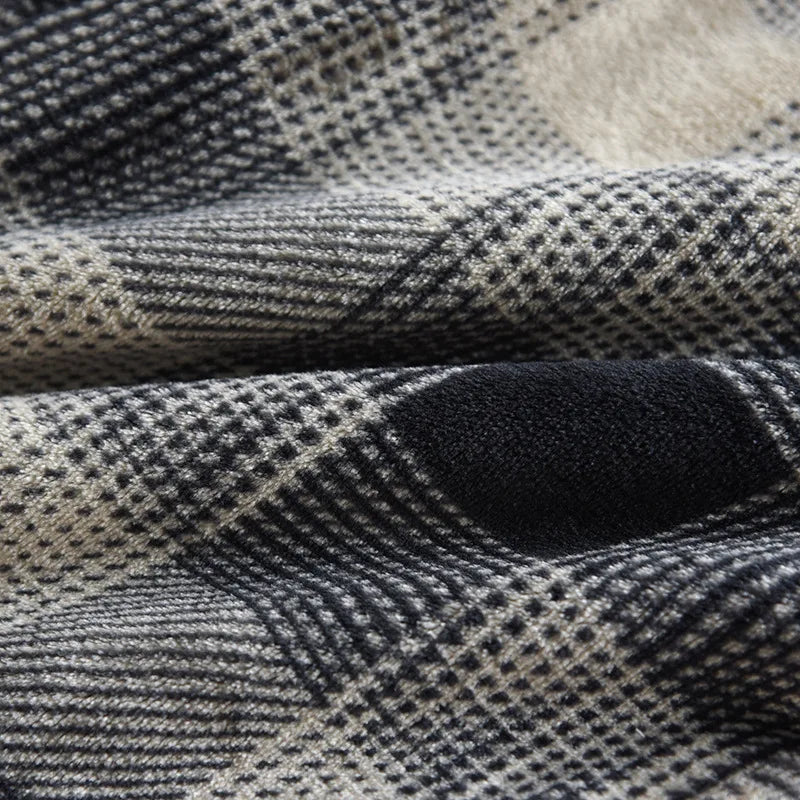 Autumn And Winter New Men's Pajamas Long-sleeved Trousers Two-piece Flannel Thickened Warm Home Service Set Plaid Large Size Men