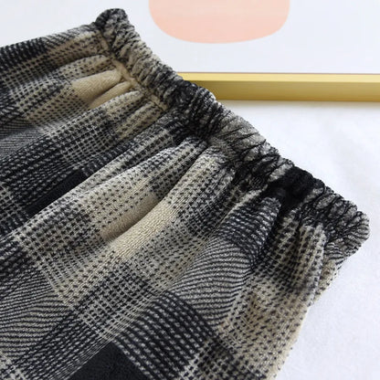 Autumn And Winter New Men's Pajamas Long-sleeved Trousers Two-piece Flannel Thickened Warm Home Service Set Plaid Large Size Men