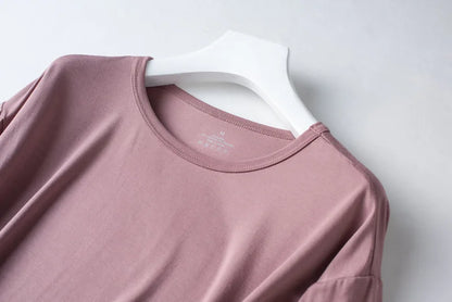 Spring and summer new ladies pajamas three-piece short-sleeved shorts trousers modal soft T-shirt pajamas women's loose home set